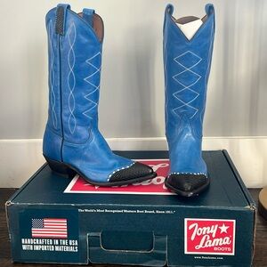 Leather western cowboy boot